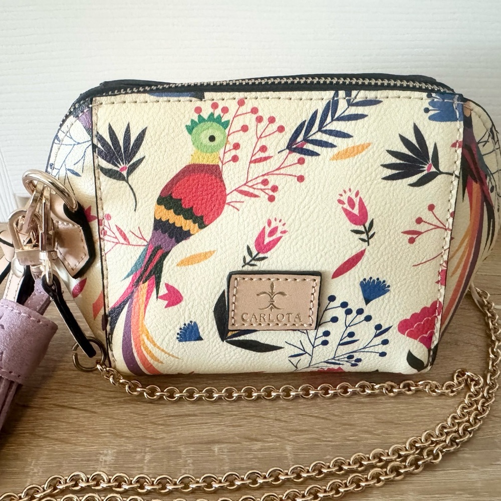 Leather Quetzal Chain Mini Crossbody
